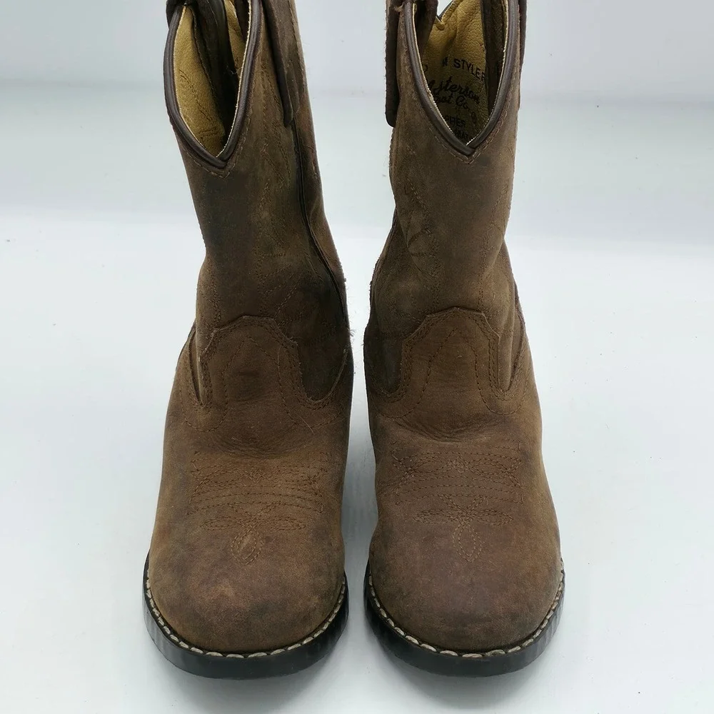 Masterson‎ Boot Co Kids Brown Suede Western Cowboy Boots Size 10.5 M